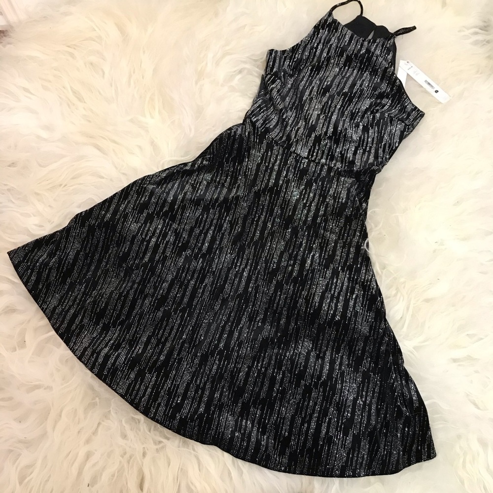 AQUA Metallic Pattern Sleeveless Mini Dress - Picture 2 of 8